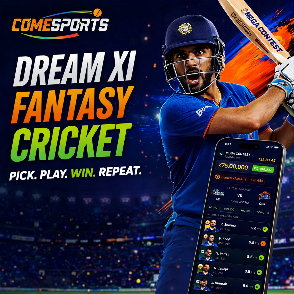 Come Cricket 11 Dream XI fantasy cricket ad visual
