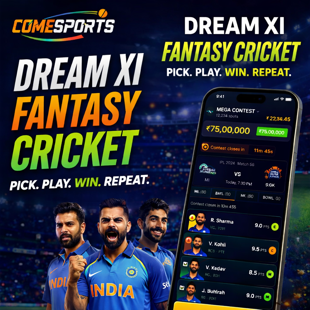 Come Cricket 11 fantasy cricket challenge visual